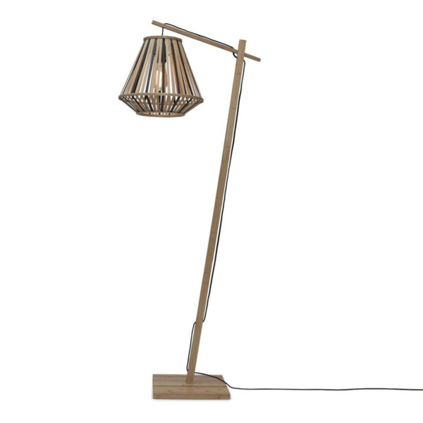 Lantaarn vloerlamp naturel/zwart bamboe GOOD&MOJO Merapi