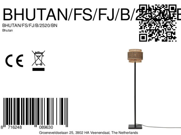 Ronde boheemse vloerlamp naturel zwart GOOD&MOJO Bhutan - Image 12