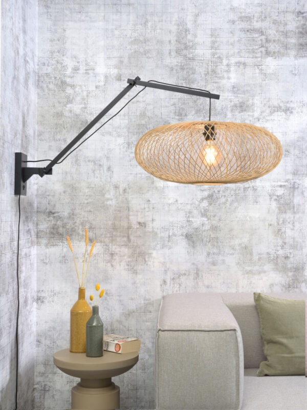 Naturel-zwarte wandlamp gevlochten GOOD&MOJO Cango - Image 2