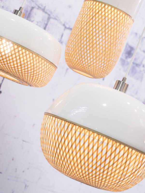 Witte hanglamp plat metaal/bamboe GOOD&MOJO Mekong - Image 3