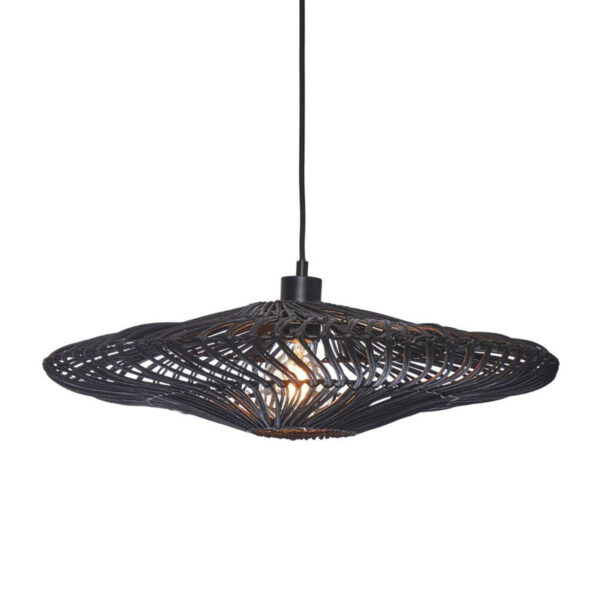 Hanglamp zwart metaal rotan hanglamp GOOD&MOJO Zanzibar
