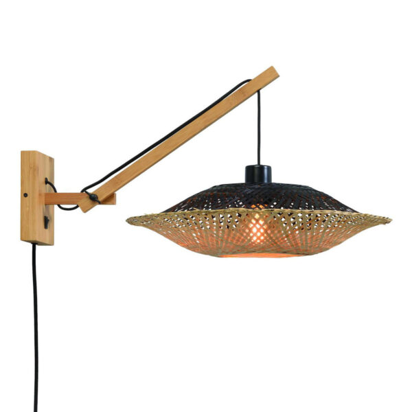 Bamboe naturel zwarte bohemien wandlamp GOOD&MOJO Kalimantan