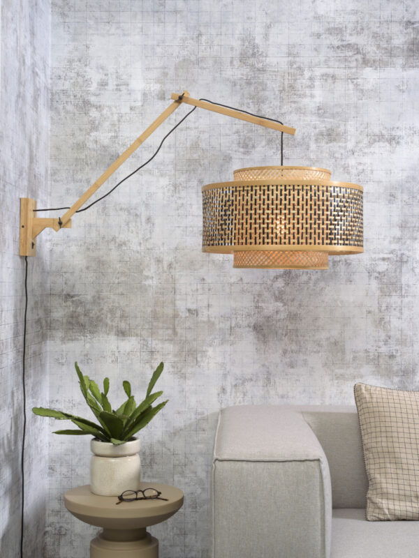 Naturel bamboe knikarm wandlamp L GOOD&MOJO Bhutan - Image 2