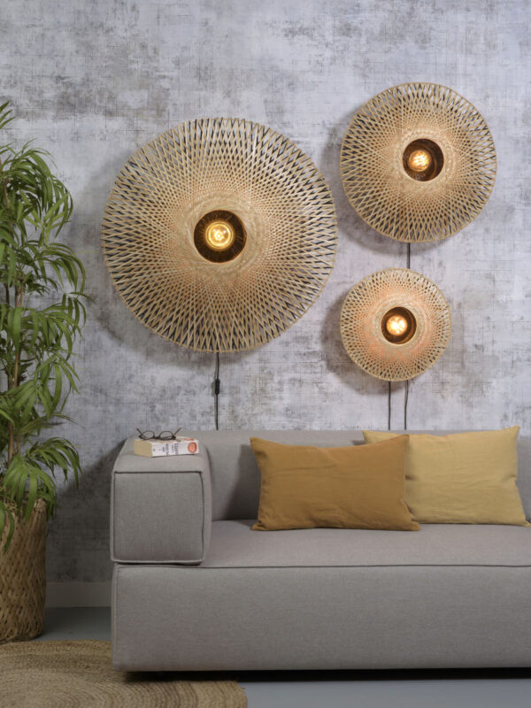 Ronde Boheemse wandlamp naturel zwart GOOD&MOJO Kalimantan - Image 7
