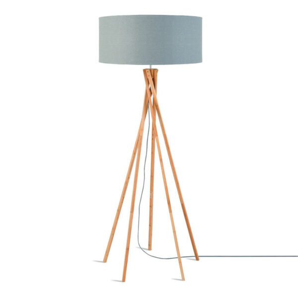 Linnen-bamboe grijze bohemian vloerlamp GOOD&MOJO Kilimanjaro