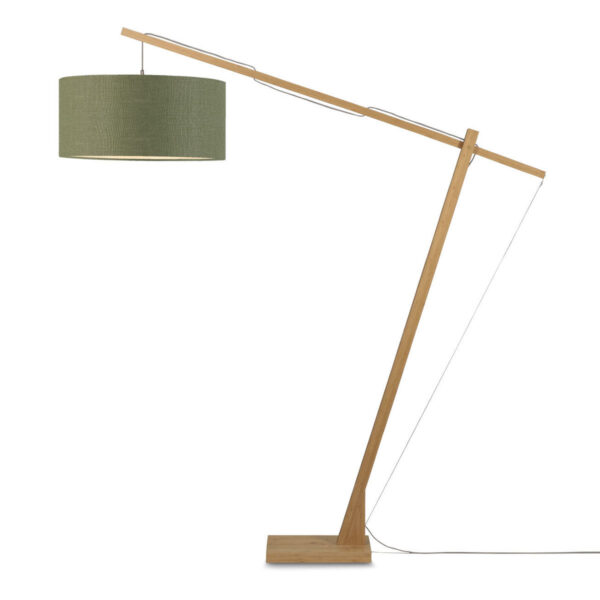Groene linnen Scandinavische vloerlamp GOOD&MOJO Montblanc