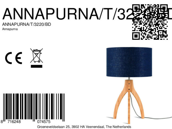 Blauwe tafellamp kruk hoog GOOD&MOJO Annapurna - Image 5