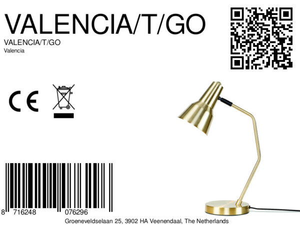 Metalen gouden retro tafellamp It's About RoMi Valencia - Image 6