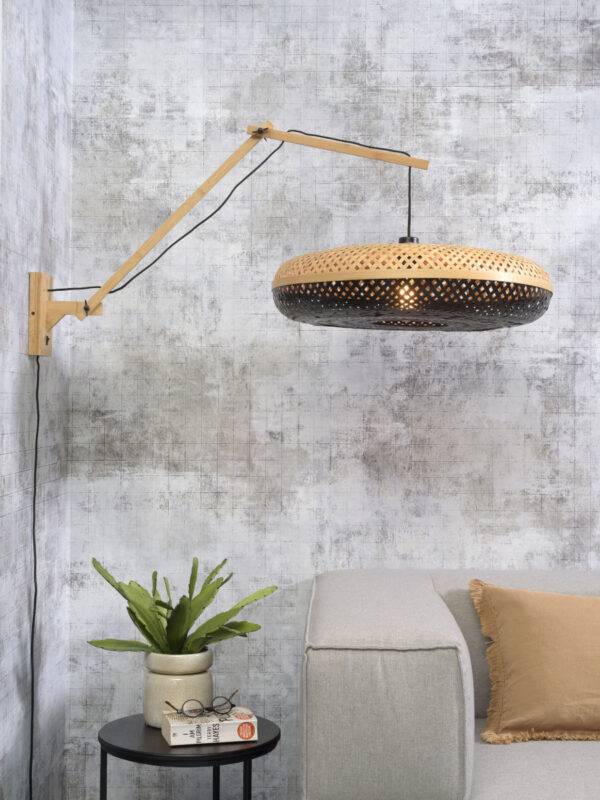 Bamboe naturel zwarte wandlamp boheems GOOD&MOJO Palawan - Image 2