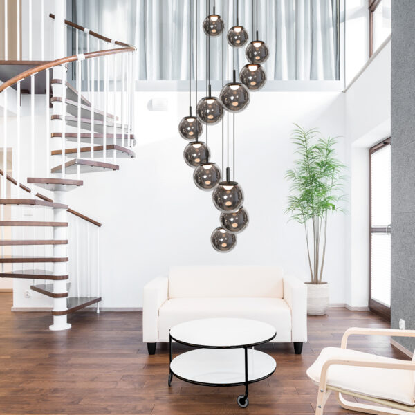 Rookglas design hanglamp LED zwart Steinhauer Bollique - Image 3