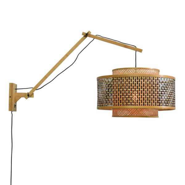 Naturel bamboe knikarm wandlamp L GOOD&MOJO Bhutan