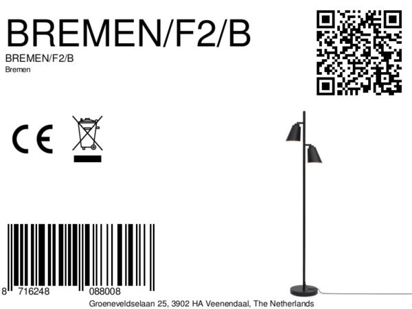 Vloerlamp zwart 2-lichts draaibaar It's About RoMi Bremen - Image 10