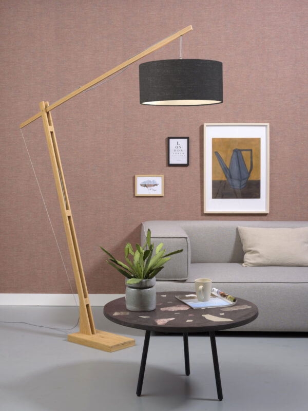 Bamboe/linnen vloerlamp donkergrijze kap GOOD&MOJO Montblanc - Image 5