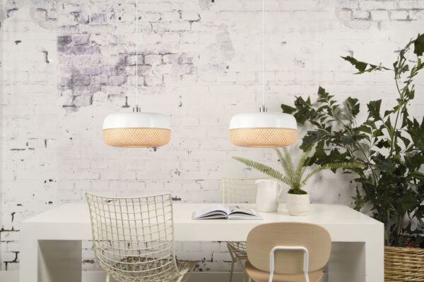 Witte hanglamp plat metaal/bamboe GOOD&MOJO Mekong - Image 7
