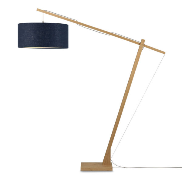 Blauwe linnen Scandinavische vloerlamp GOOD&MOJO Montblanc