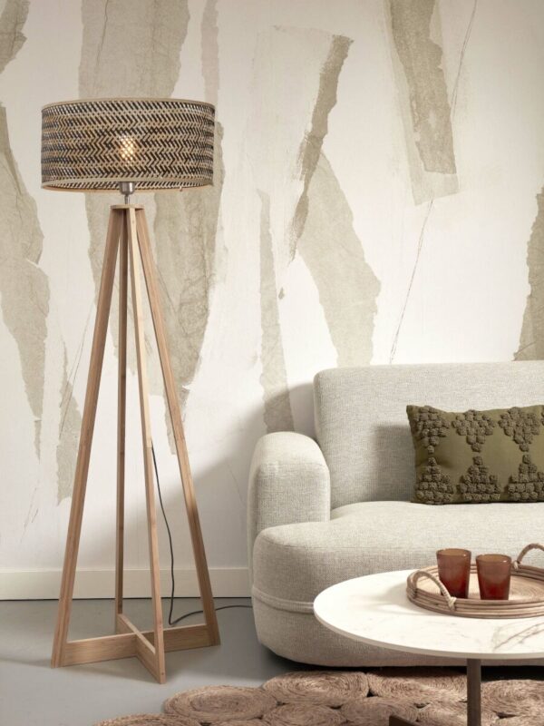 Zwart-naturel bohemien bamboe vloerlamp GOOD&MOJO Java - Image 5