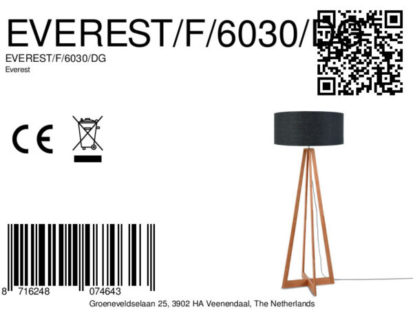 Donkergrijze vloerlamp 3-hoek GOOD&MOJO Everest - Image 7