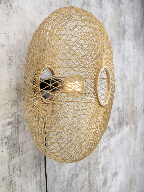 Naturel-zwarte bohemien bamboe wandlamp GOOD&MOJO Cango - Image 4