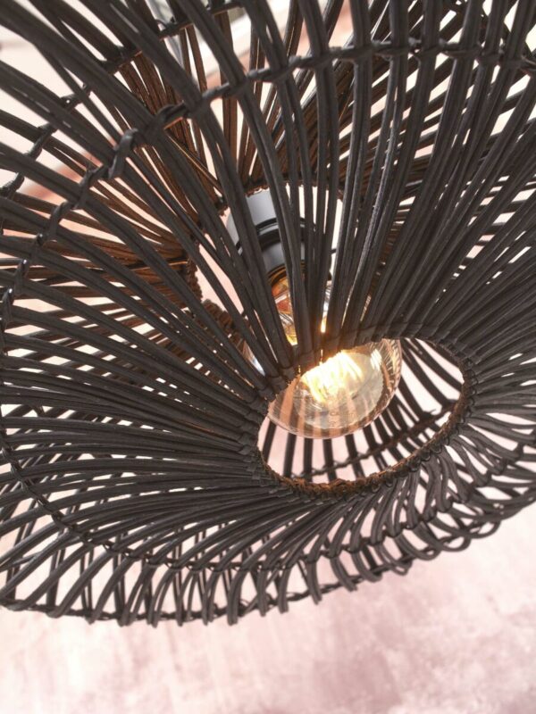 Vloerlamp zwart-rotan rond bohemian GOOD&MOJO Zanzibar - Image 3