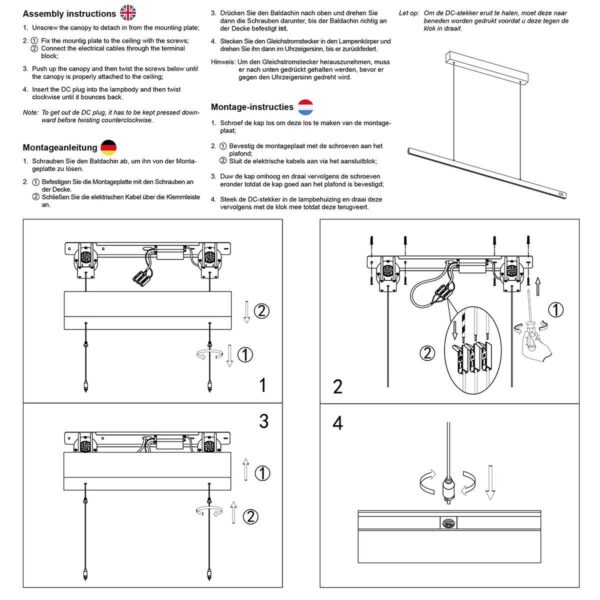 Champagne stalen design hanglamp dimmer Steinhauer Fluxy - 160cm - Image 7