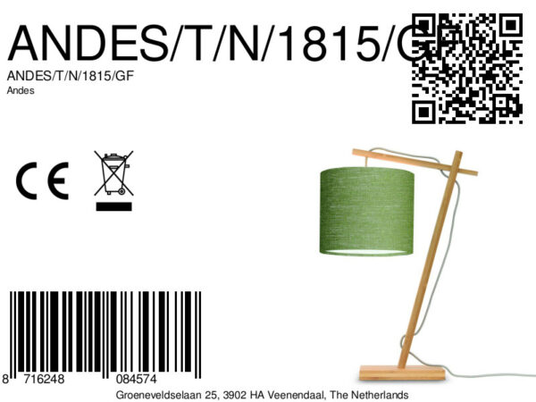 Tafellamp bohemian linnen groen GOOD&MOJO Andes - Image 9