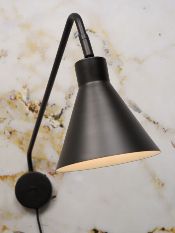 Trechterkap wandlamp zwart retro It's About RoMi Lyon - Image 6