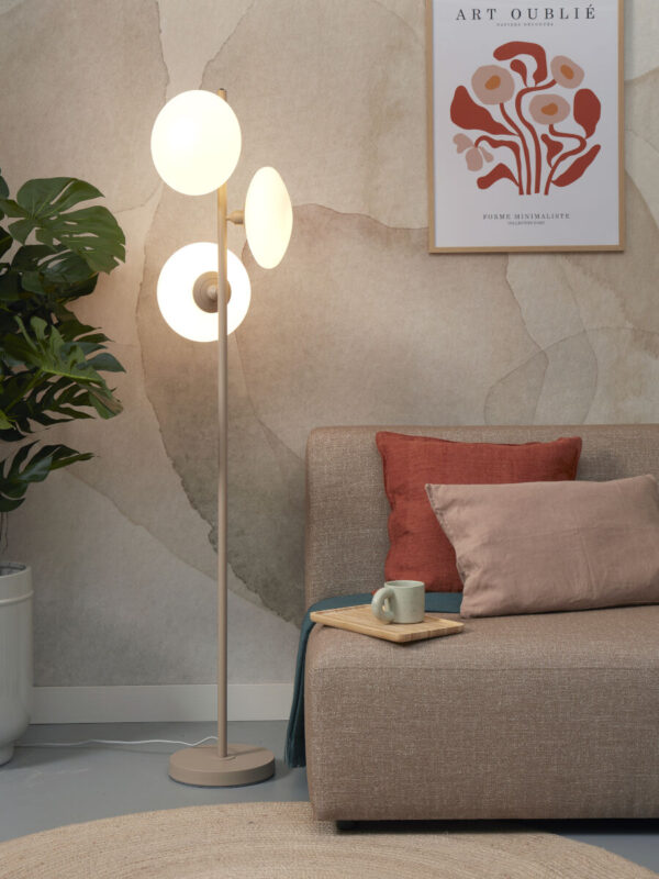 Grijze-glazen Scandinavische vloerlamp metaal It's About RoMi Sapporo - Image 2