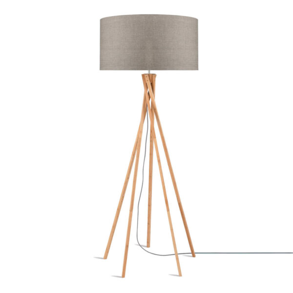 Grijze vloerlamp bamboe linnen Boheems GOOD&MOJO Kilimanjaro