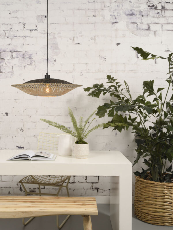 Zwart naturel bamboe hanglamp Boheems GOOD&MOJO Kalimantan - Image 2