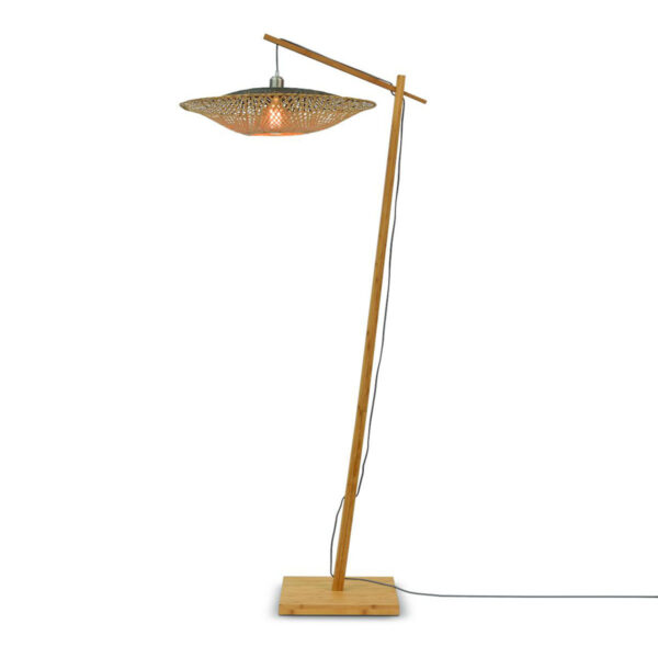 Naturel bamboe bohemian vloerlamp zwart GOOD&MOJO Kalimantan