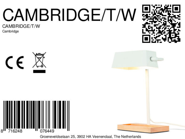Metalen witte retro tafellamp It's About RoMi Cambridge - Image 6