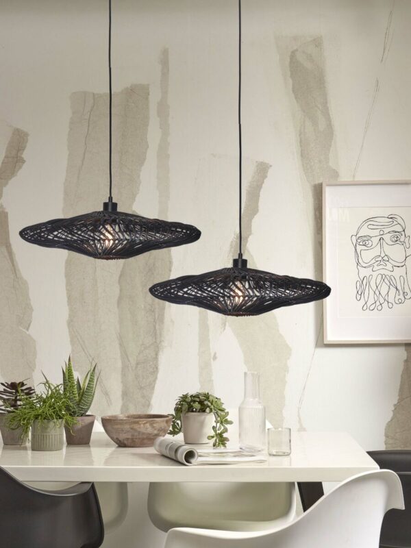 Hanglamp zwart metaal rotan hanglamp GOOD&MOJO Zanzibar - Image 5