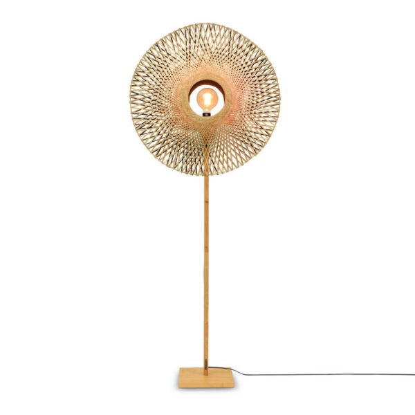 Vloerlamp bohemian bamboe naturel zwart GOOD&MOJO Kalimantan
