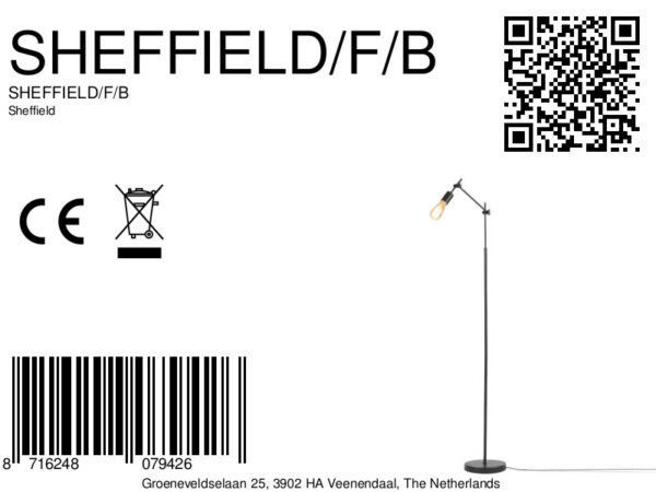 Zwarte vloerlamp metaal retro It's About RoMi Sheffield - Image 7