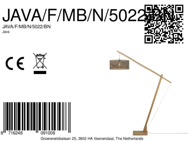 Naturel zwarte bamboe boheemse vloerlamp GOOD&MOJO Java - Image 13