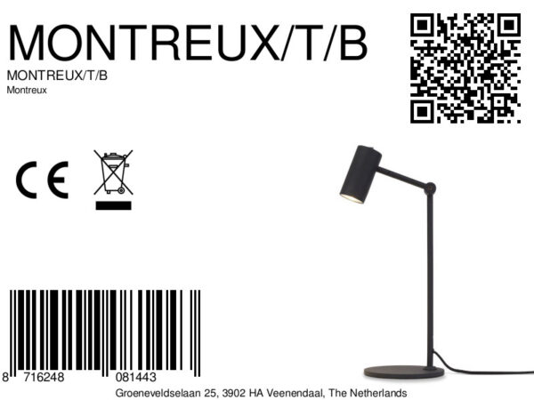 Metalen retro zwarte tafellamp It's About RoMi Montreux - Image 9