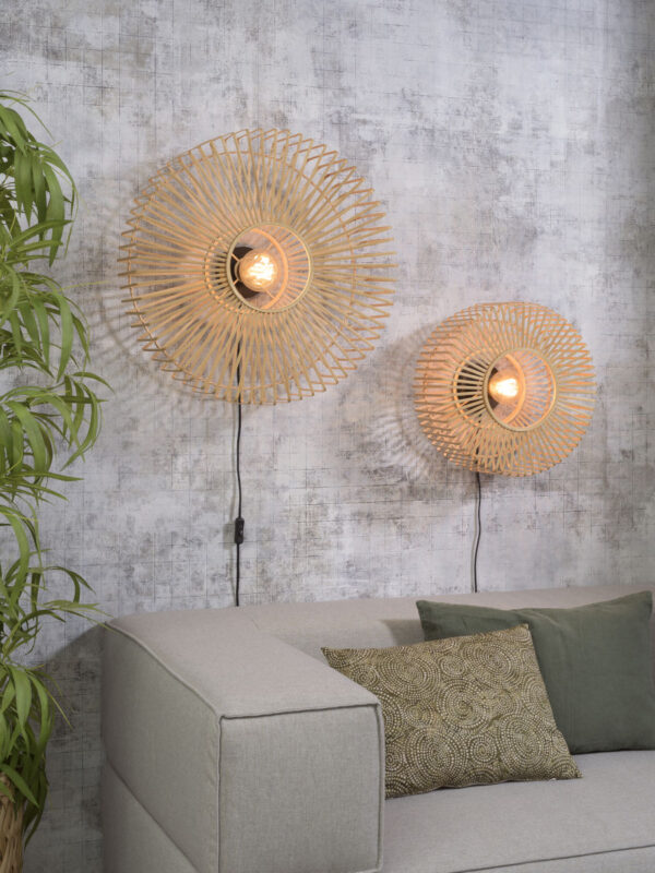 Ronde naturel-bamboe wandlamp Boheems GOOD&MOJO Bromo - Image 9