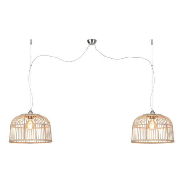 Bamboe hanglamp naturel/nikkel 2-lichts GOOD&MOJO Borneo