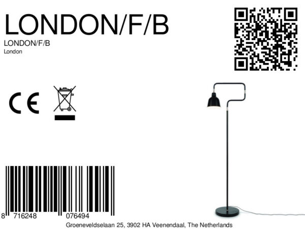 Kronkelige verstelbare vloerlamp zwart It's About RoMi London - Image 5