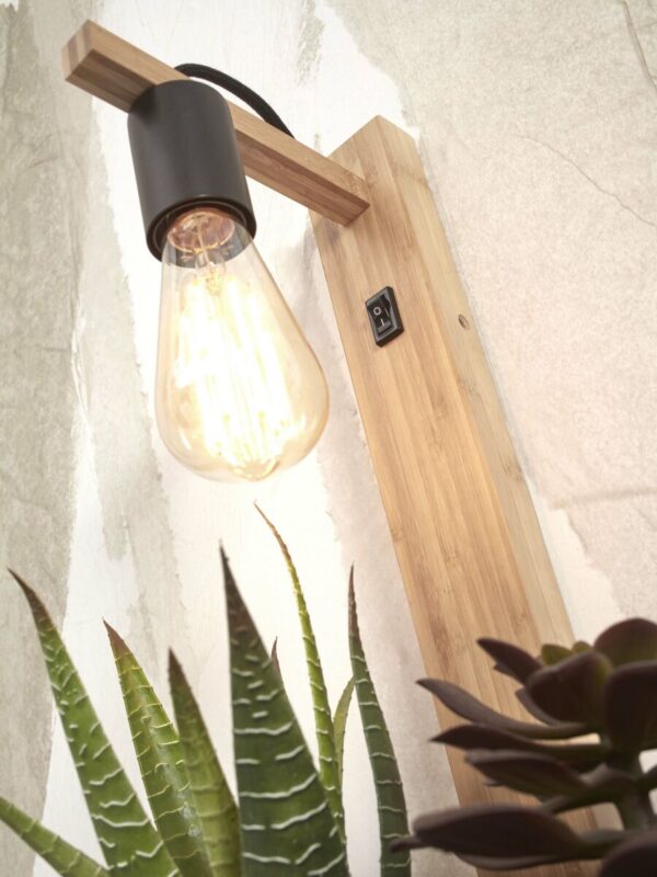 Landelijke wandlamp naturel bamboe GOOD&MOJO Flores - Image 3