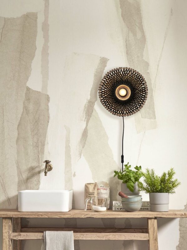 Zwarte bamboe bohemian wandlamp XS GOOD&MOJO Kalimantan - Image 12