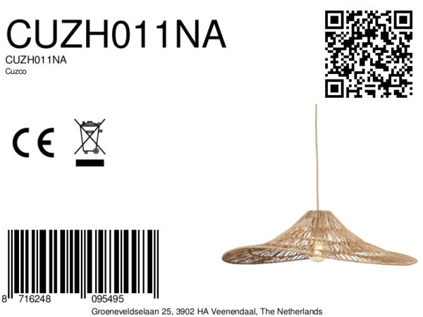Rieten hoedvormige hanglamp naturel GOOD&MOJO Cuzco - Image 10