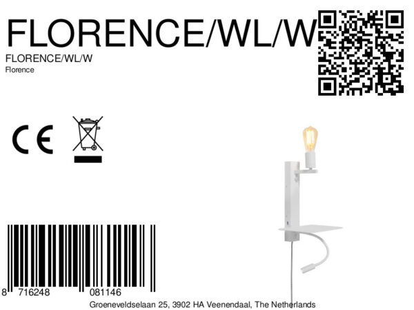 Witte wandlamp leeslampje It's About RoMi Florence - Image 12