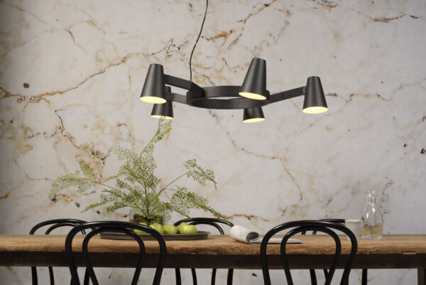 Ronde 5-lichts hanglamp zwart It's About RoMi Biarritz - Image 5