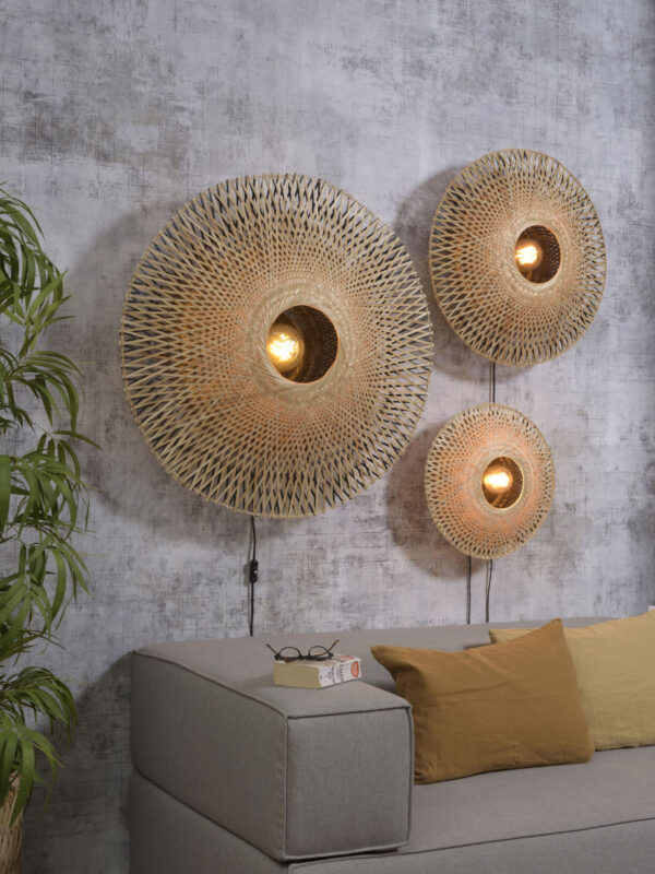 Zwart naturel bohemien wandlamp rond GOOD&MOJO Kalimantan - Image 8