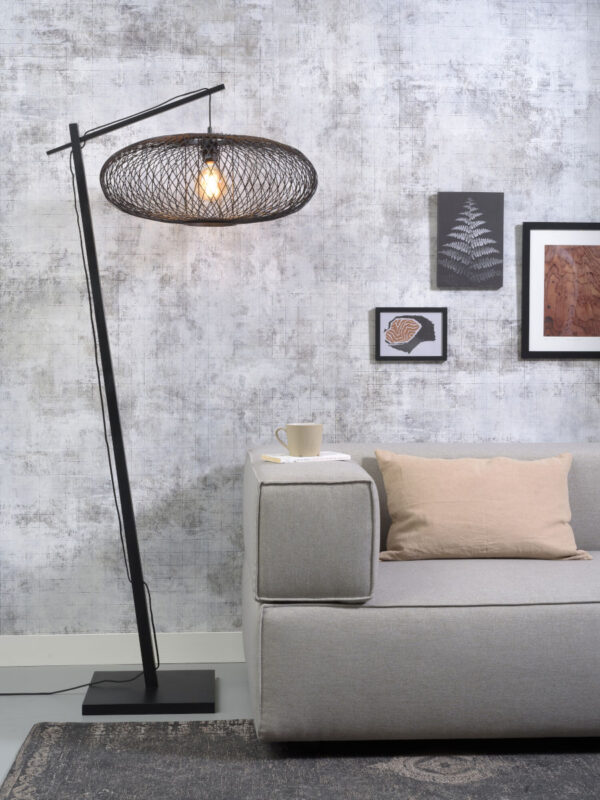 Bohemian bamboe naturel-zwarte vloerlamp GOOD&MOJO Cango - Image 2