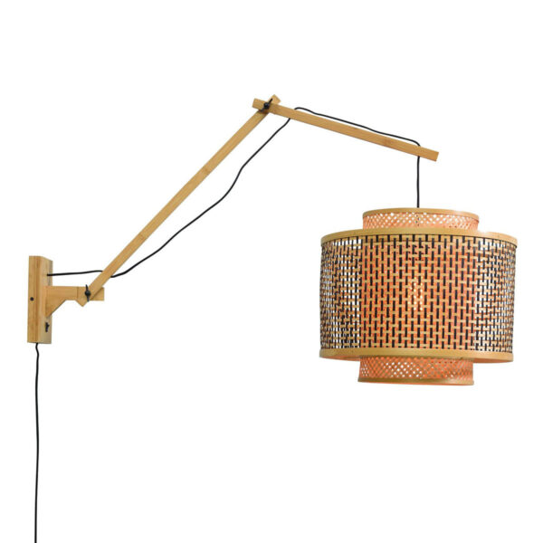 Wandlamp naturel bamboe knikarm GOOD&MOJO Bhutan
