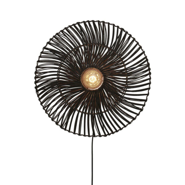 Zwarte rotan wandlamp bohemian metaal GOOD&MOJO Zanzibar