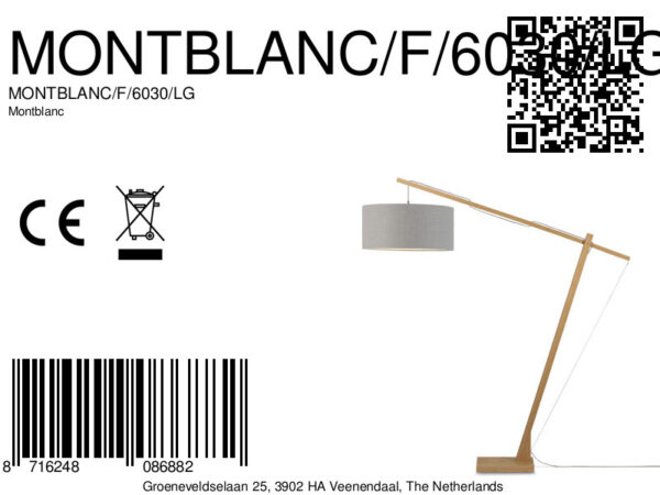 Vloerlamp grijs linnen Scandinavisch GOOD&MOJO Montblanc - Image 13