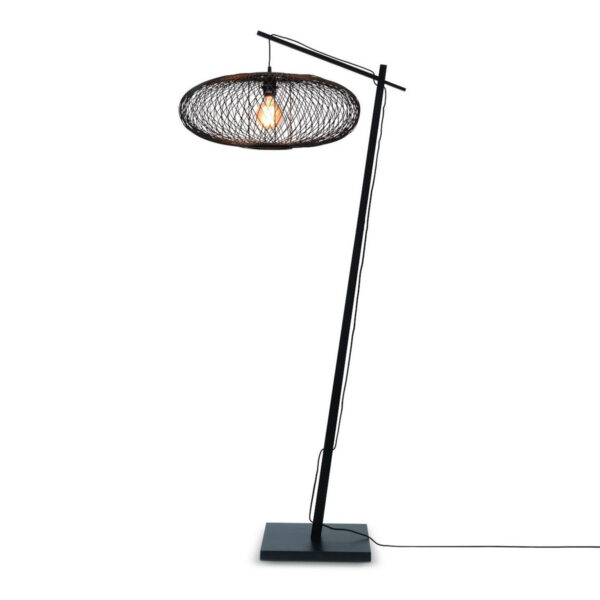 Bohemian bamboe naturel-zwarte vloerlamp GOOD&MOJO Cango
